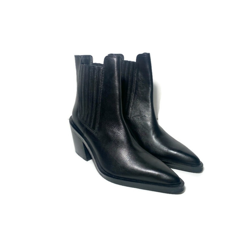 Zara Pointed Toe Pull On Bootie- Black 36/6